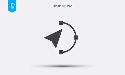 Pen Path. Simple Flat Icon Design Style. Vector Illustration