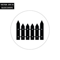 Fence black and white flat icon. Vector Illustration.