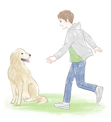 犬と少年
