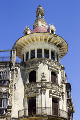 The Torre dos Moreno or Moreno Tower, one of the most emblematic and symbolic buildings in the town of Ribadeo, Galicia, Spain