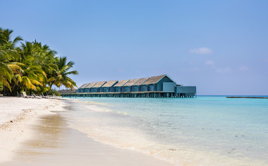 Unique beauty of blue lagoon in Maldives