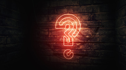 Question mark neon sign