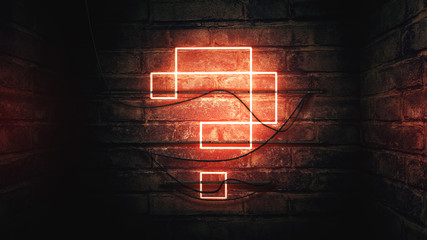 Question mark neon sign