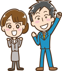 男性と女性の会社員のイラスト素材