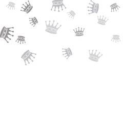 Obraz premium Elegant vector background with colored crowns. Simple gentle template for the card, invitation, printing. Fashionable decoration with beautiful crowns. 