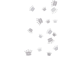 Elegant vector background with colored crowns. Simple gentle template for the card, invitation, printing. Fashionable decoration with beautiful crowns.
