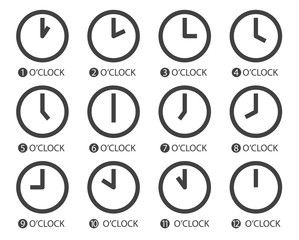 Flat Design Time Icons