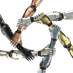 robot or cyborg teamwork