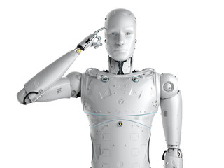 robot thinking or computing