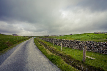 Fototapeta na wymiar Shetland Landscape Road