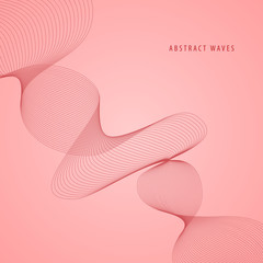 Abstract wave element for design. Stylized line art background. Vector illustration. Curved wavy line, smooth stripes.