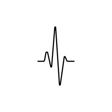Simple earthquake sinusoidal signal line illustration for design