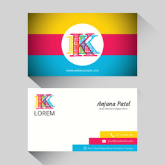 Letter K logo corporate business card