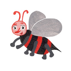 Fototapeta premium Isolated watercolor bee on white background