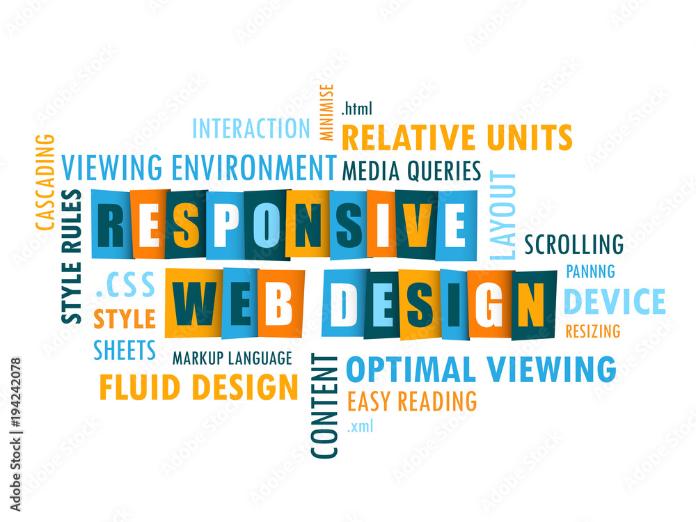 Poster responsive web design tag cloud