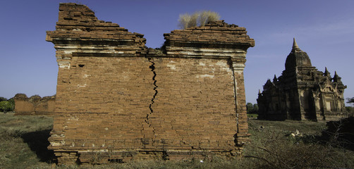 Myanmar Bagan Mauer Erdbeben Zerstörung