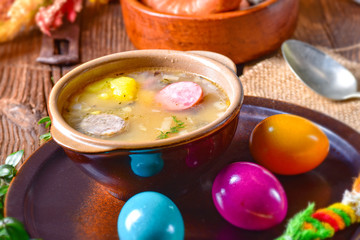 easter decoration with polish easter soup