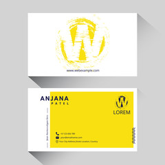 Letter W logo corporate business card