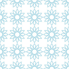 White and blue geometric ornament. Seamless pattern