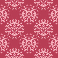 Naklejka na ściany i meble Floral seamless pattern on red background