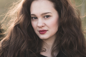 Beautiful brunette woman portrait