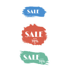 Big sale discount business vector template. Paint brush spots, highlighter lines or felt-tip pen marker horizontal blobs.