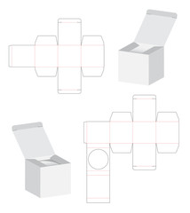 Box packaging die cut template design. 3d mock-up illustration.