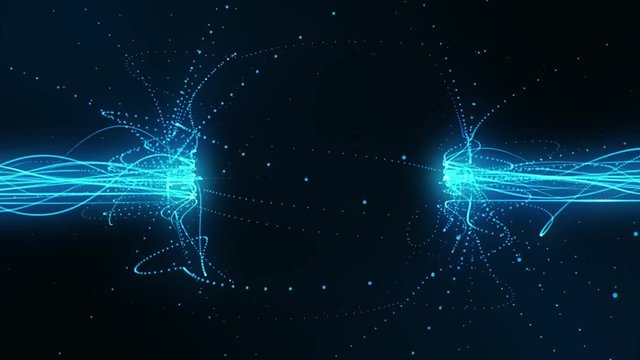 Blue Flowing Lines in a Magnetic Field Loopable Motion Background