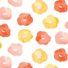 Vector illustration of watercolor flower pattern on white background.Abstract doodle wallpaper.