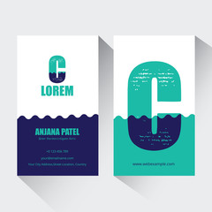 Letter C logo corporate business card