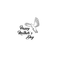 Obraz premium Mothers day card dove. Vector illustrationn.