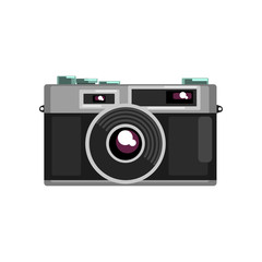 Retro photo slr camera vector Illustration on a white background