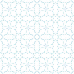 Geometric ornament. White and blue seamless pattern