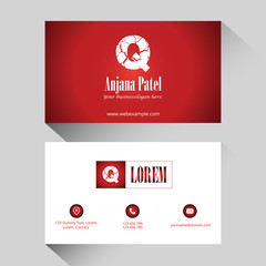 Letter Q logo corporate business card