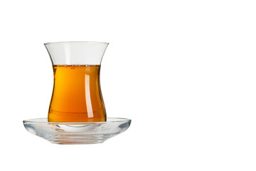 cup of turkish tea isolated on white