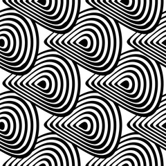 White and black geometric ornament. Seamless pattern