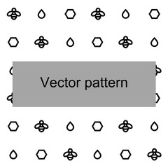 Graphic black and white bee honey pattern