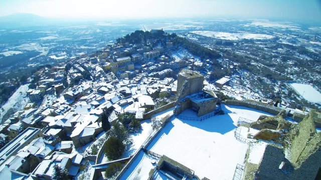 View of rural village Guidonia Montecelio, Italy.