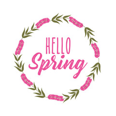 weather floral flowers natural season hello spring vector illustration