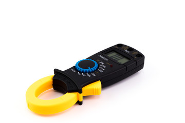Clamp meter isolated on white background
