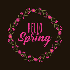 weather floral flowers natural season hello spring vector illustration