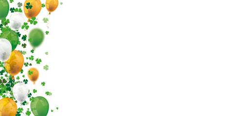 St Patricks Day Header Shamrocks Balloons Side