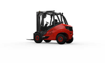 Gabelstapler seitlich hinten freigestellt