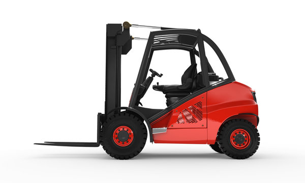 Gabelstapler seitlich freigestellt