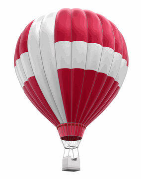 Hot Air Balloon with Danish Flag. Image with clipping path