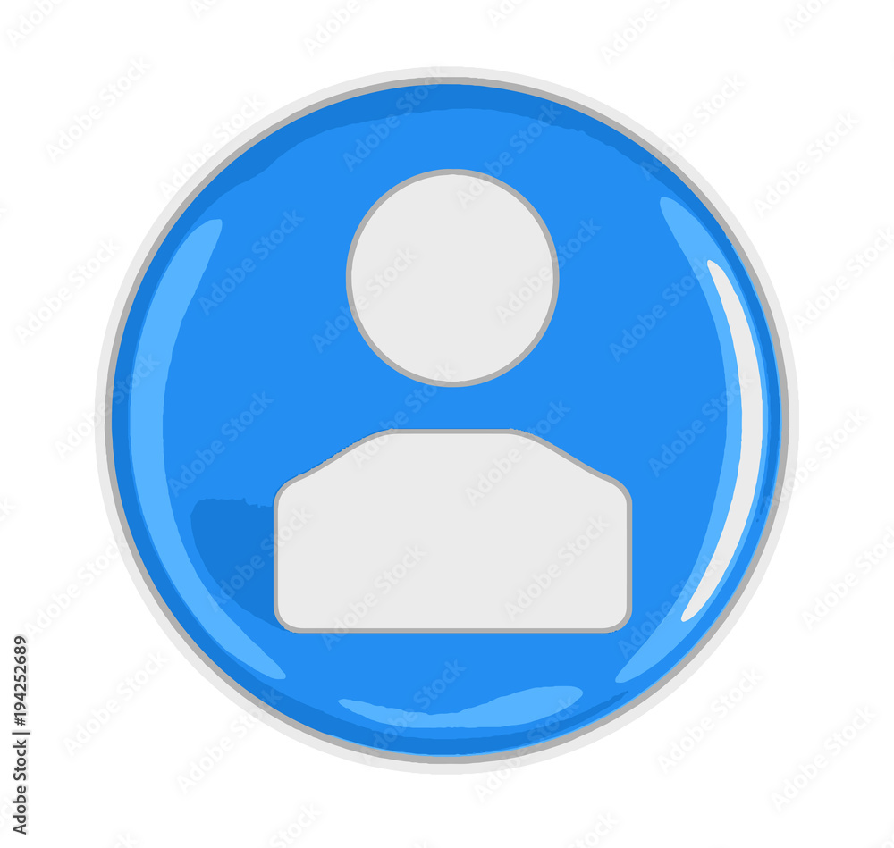 Poster button with man. image with clipping path