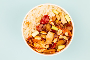Chinese Style Chicken Kung Po With Rice