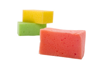 Square sponge isolated on white background