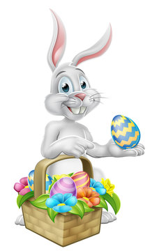 Easter Bunny Rabbit on Egg Hunt