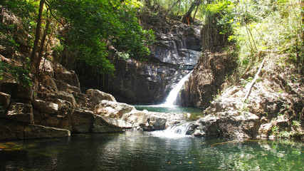Naklejka na ściany i meble Hidden waterfall in Turrialba, Costa Rica